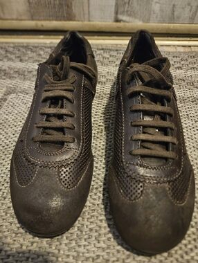 Area Forte Made In Italy Womens Leather Suede Mesh Sneakers. 40.5EU